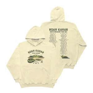 Noah Kahan Camp Tour Beige Hoodie, size medium